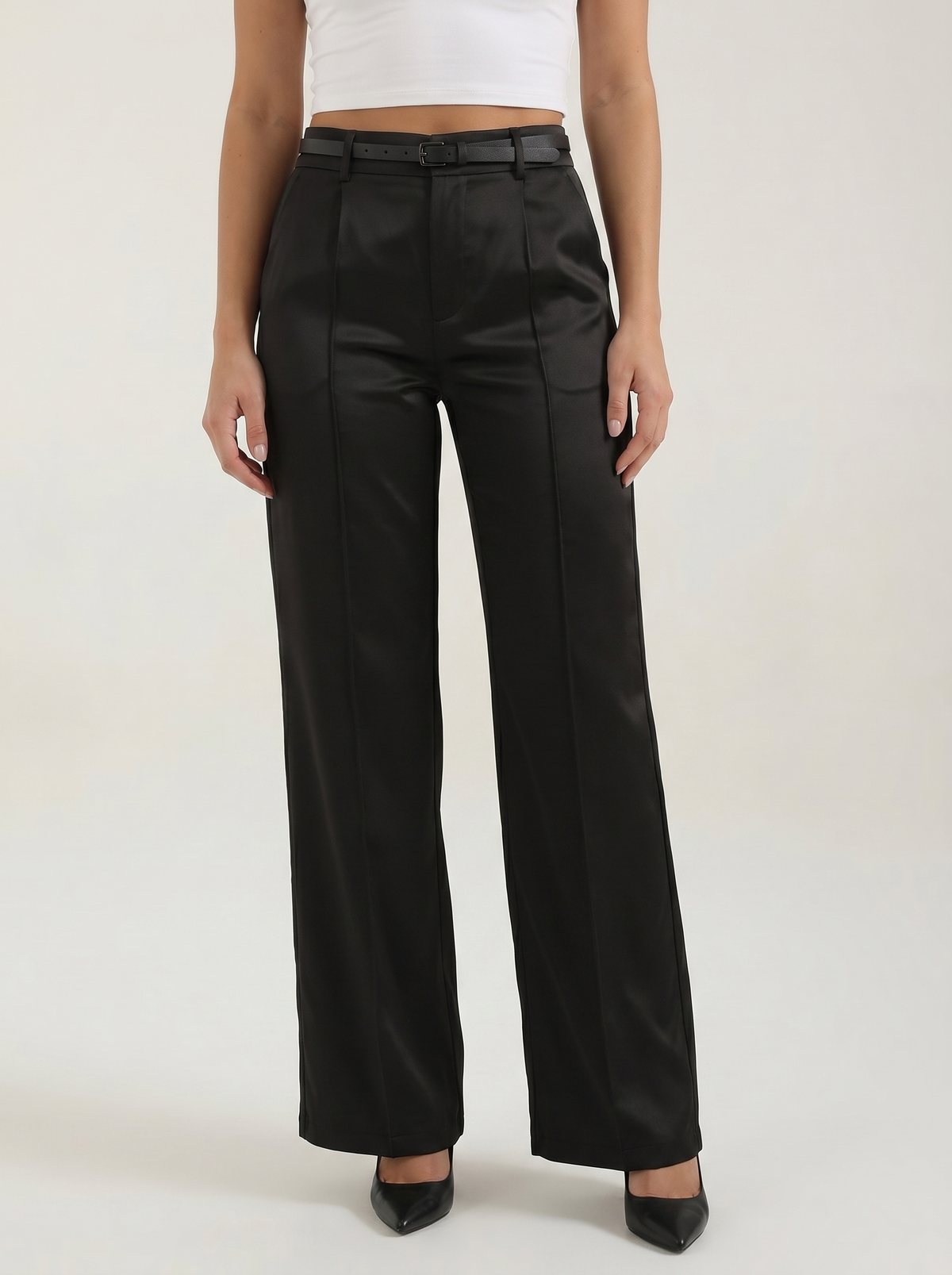 Bertha Pantalon Large Taille Haute