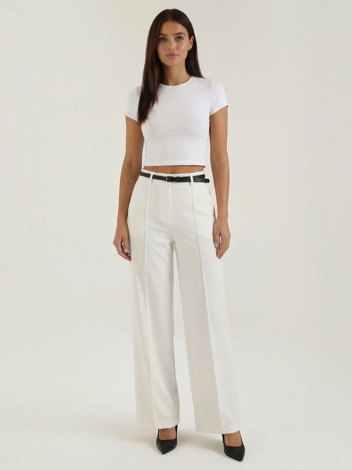 Bertha Pantalon Large Taille Haute