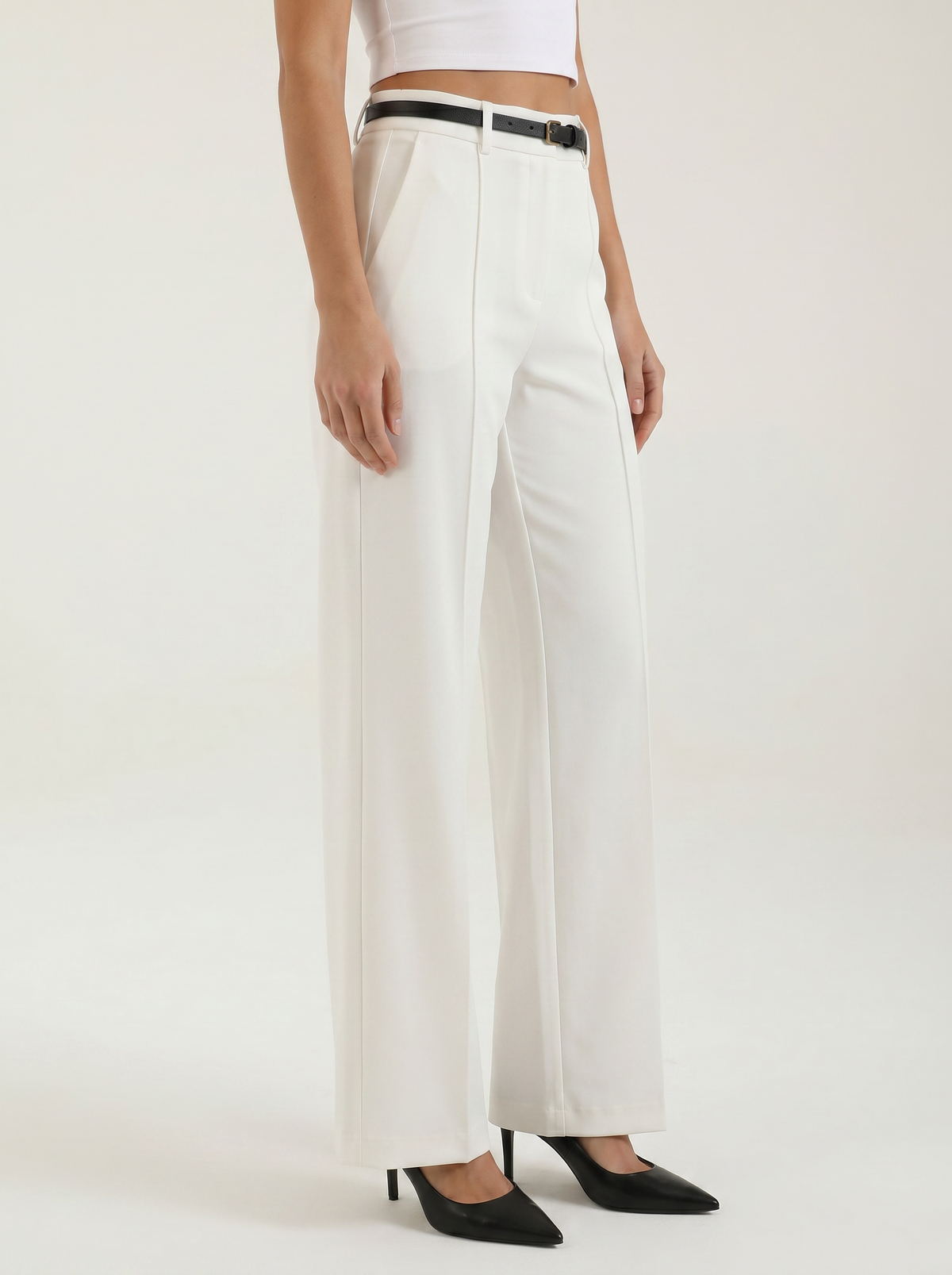 Bertha Pantalon Large Taille Haute