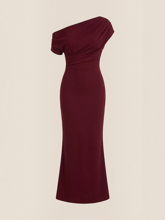 Candice Robe Longue Asymétrique Épaules Dénudées