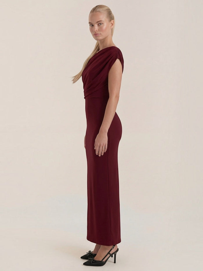 Candice Robe Longue Asymétrique Épaules Dénudées