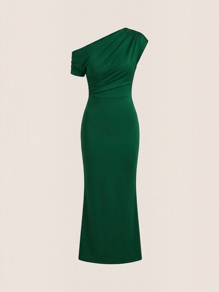Candice Robe Longue Asymétrique Épaules Dénudées