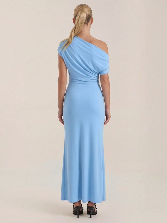Candice Robe Longue Asymétrique Épaules Dénudées