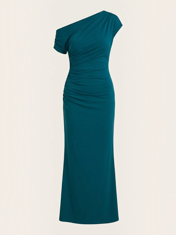 Candice Robe Longue Asymétrique Épaules Dénudées