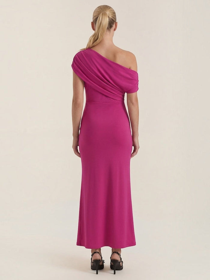 Candice Robe Longue Asymétrique Épaules Dénudées