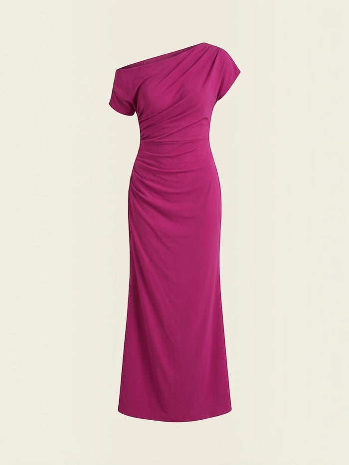 Candice Robe Longue Asymétrique Épaules Dénudées