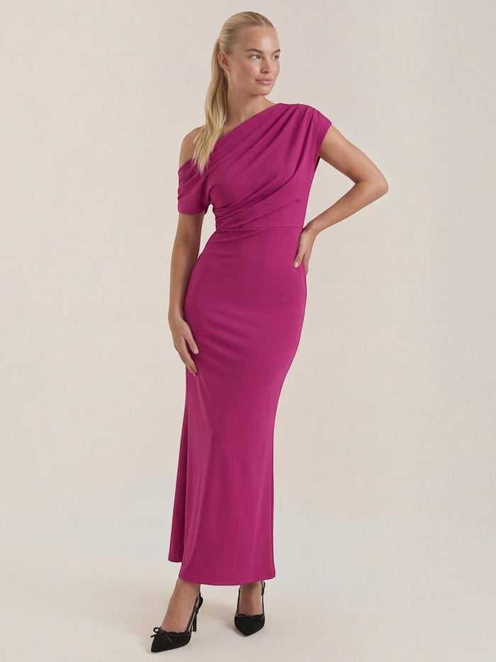 Candice Robe Longue Asymétrique Épaules Dénudées