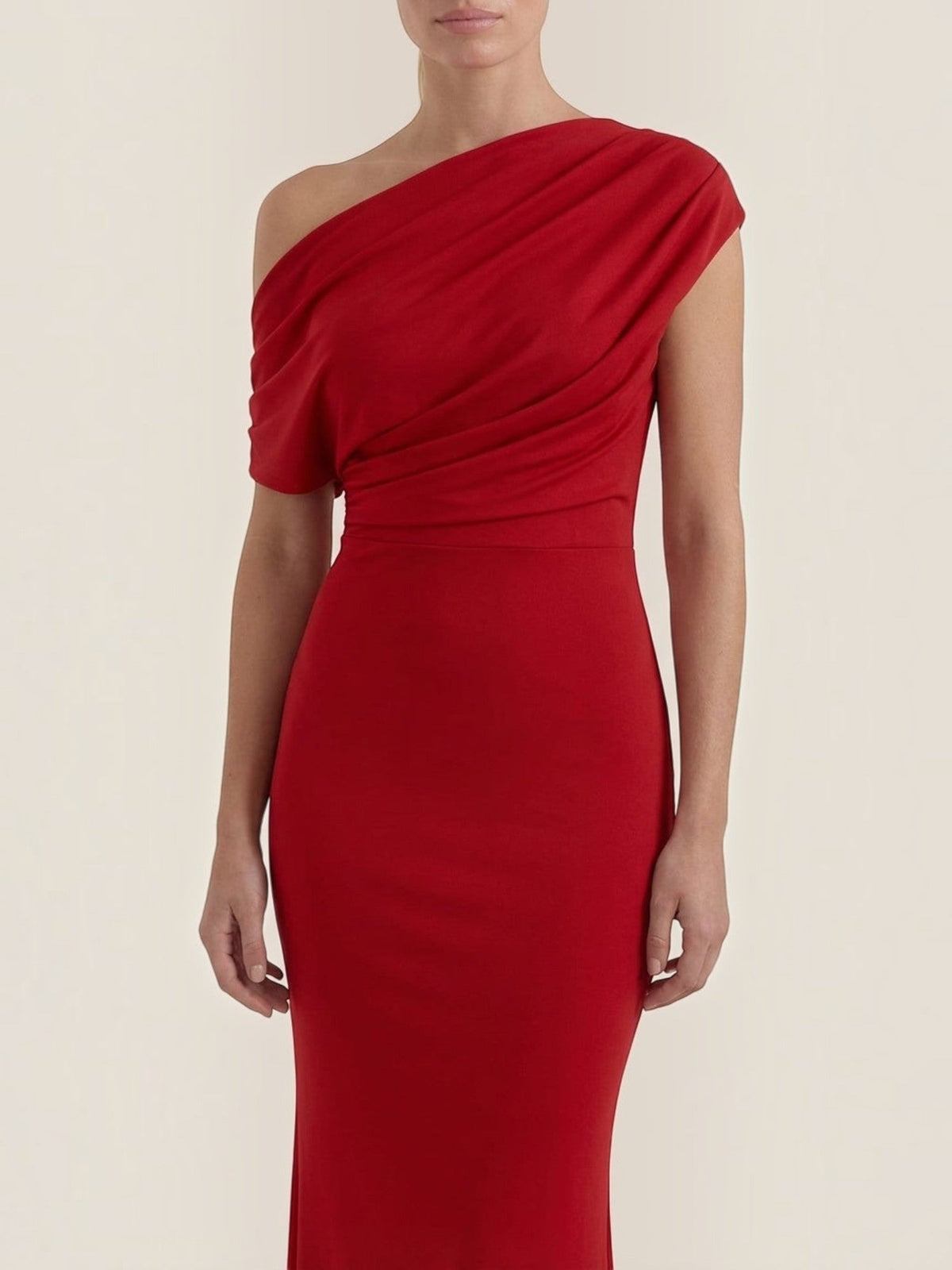 Candice Robe Longue Asymétrique Épaules Dénudées