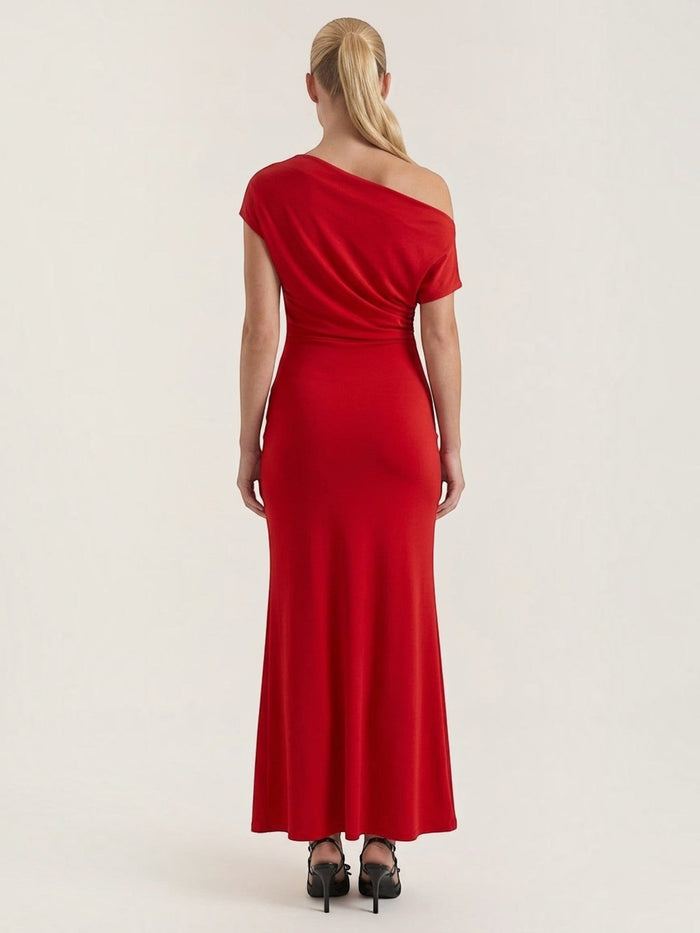 Candice Robe Longue Asymétrique Épaules Dénudées