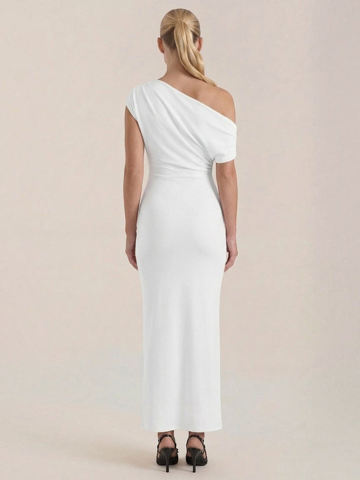 Candice Robe Longue Asymétrique Épaules Dénudées