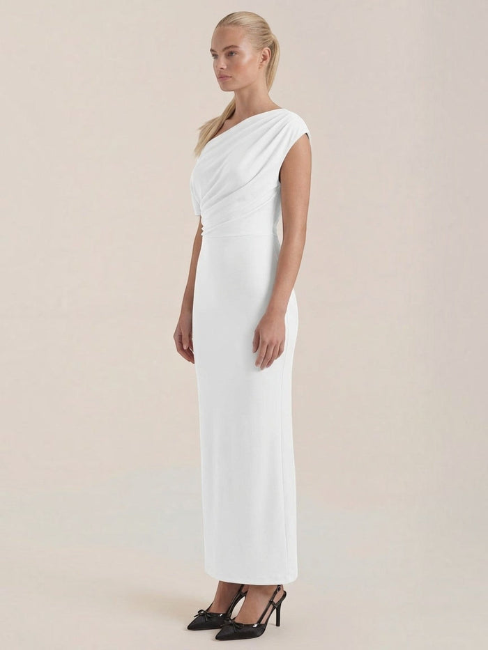 Candice Robe Longue Asymétrique Épaules Dénudées