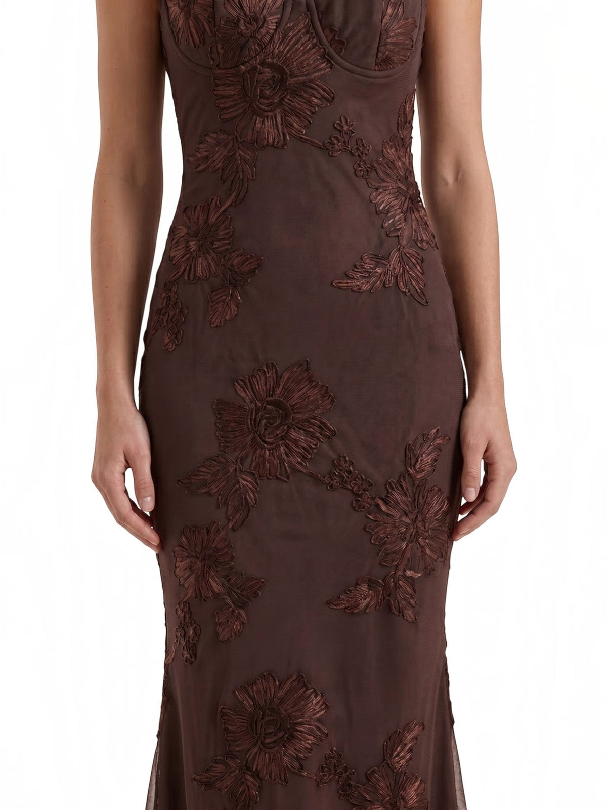 Chantal Robe De Soirée Longue Corset À Motif Fleuri