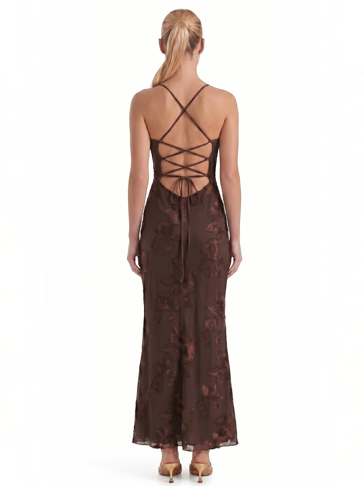 Chantal Robe De Soirée Longue Corset À Motif Fleuri