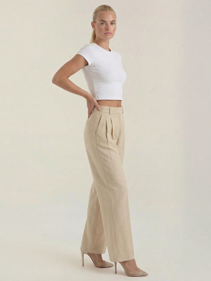 Courtney Pantalon Large Taille Haute