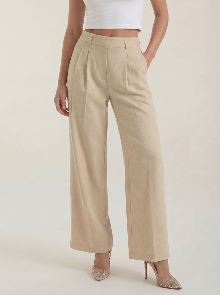 Courtney Pantalon Large Taille Haute