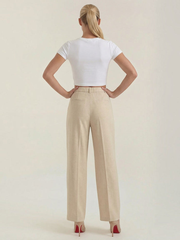 Courtney Pantalon Large Taille Haute