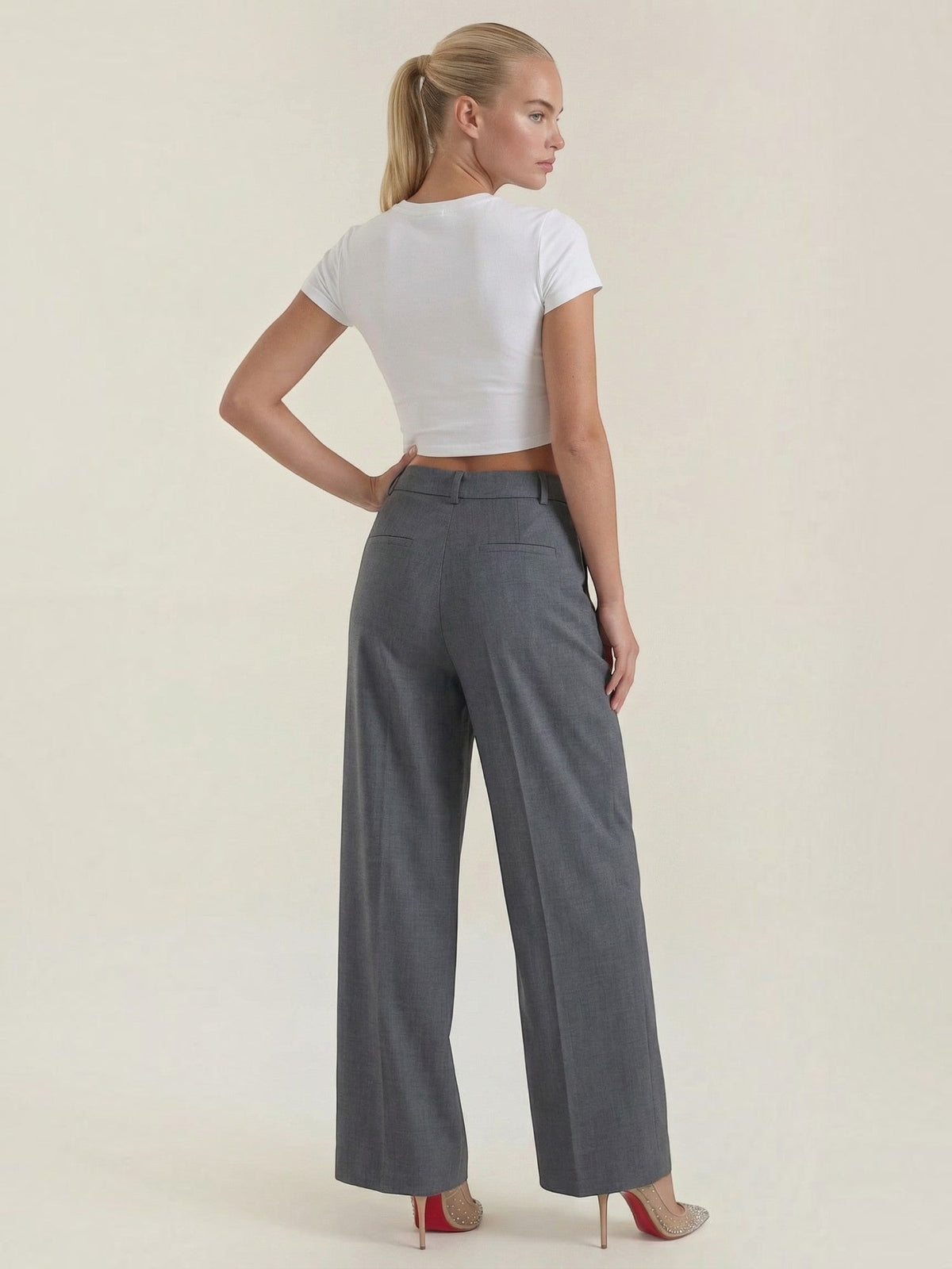 Courtney Pantalon Large Taille Haute
