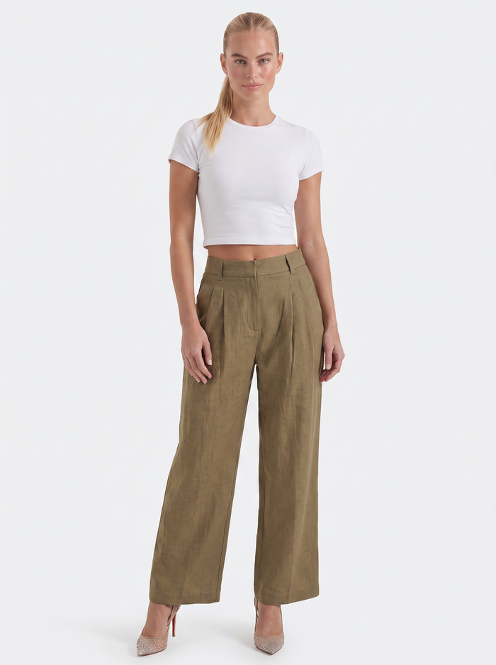 Courtney Pantalon Large Taille Haute