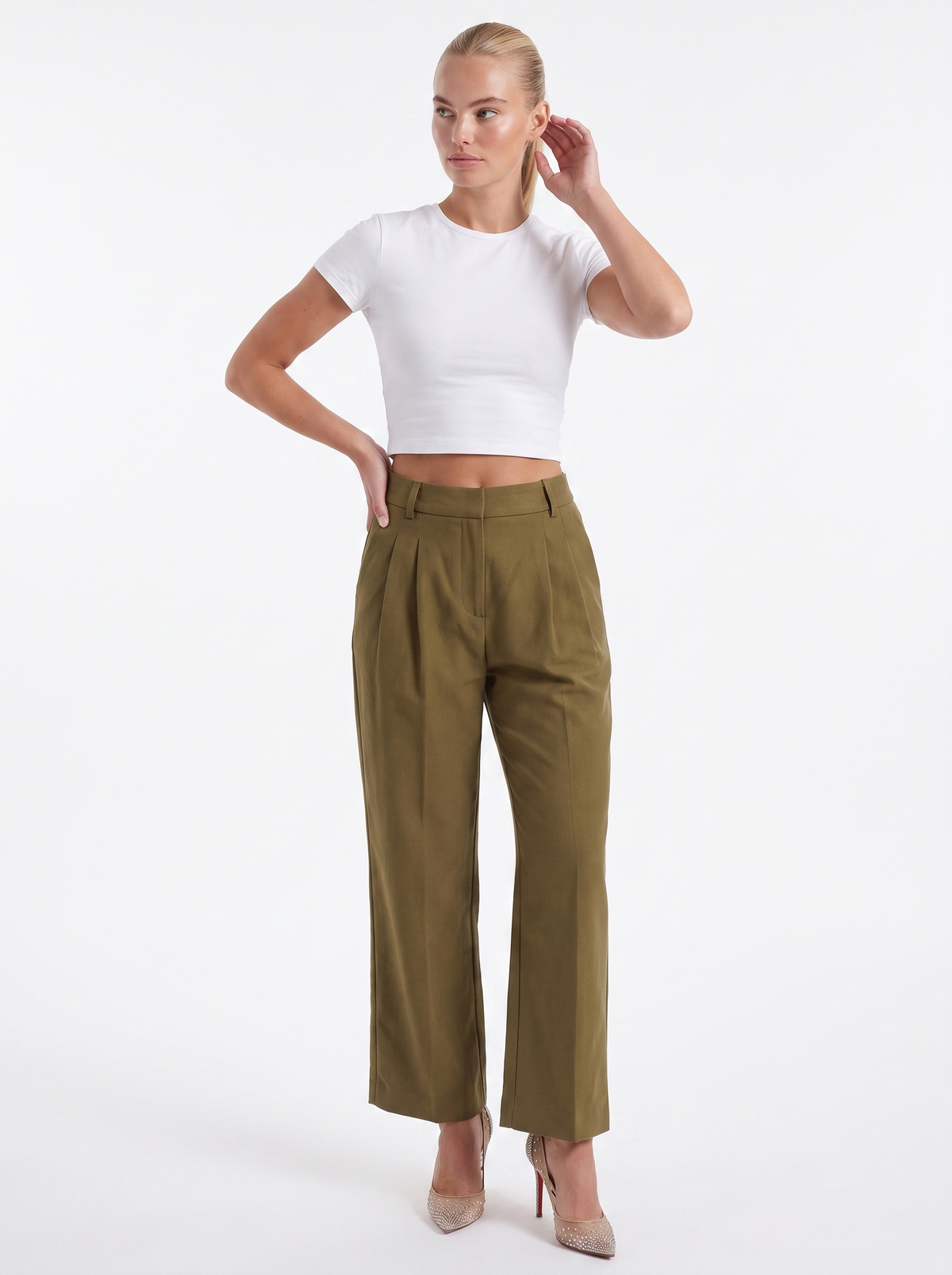 Courtney Pantalon Large Taille Haute