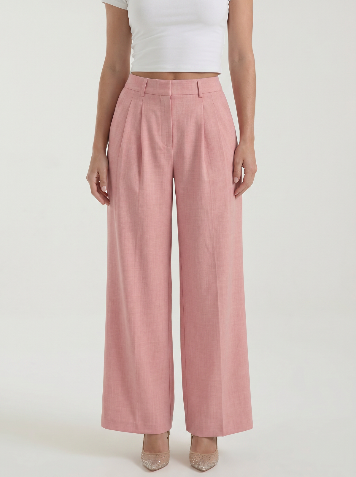 Courtney Pantalon Large Taille Haute