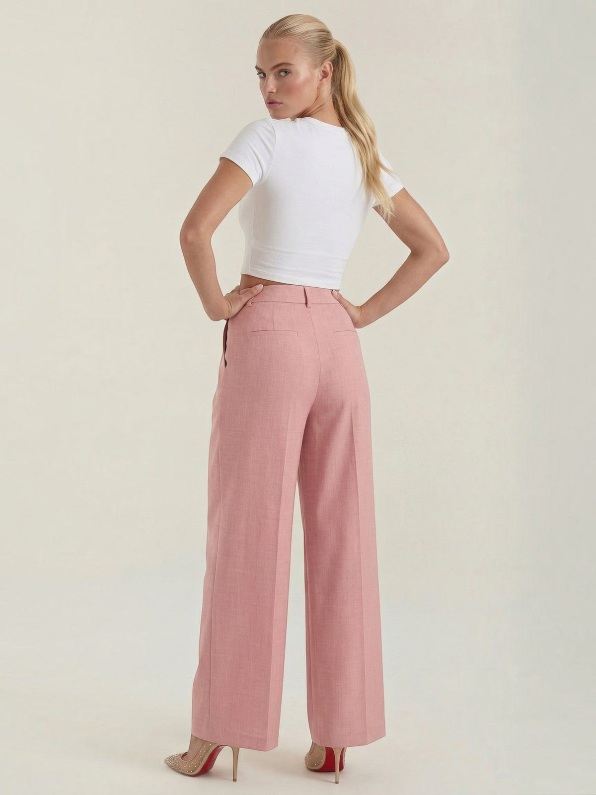 Courtney Pantalon Large Taille Haute
