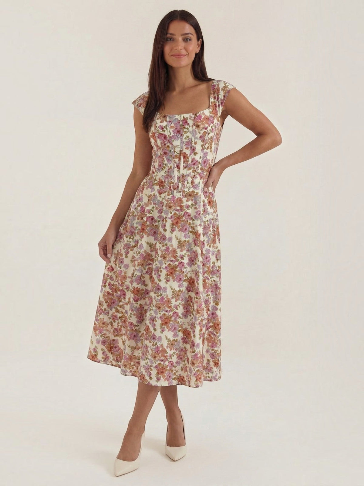Dahlia Robe Midi D'Été