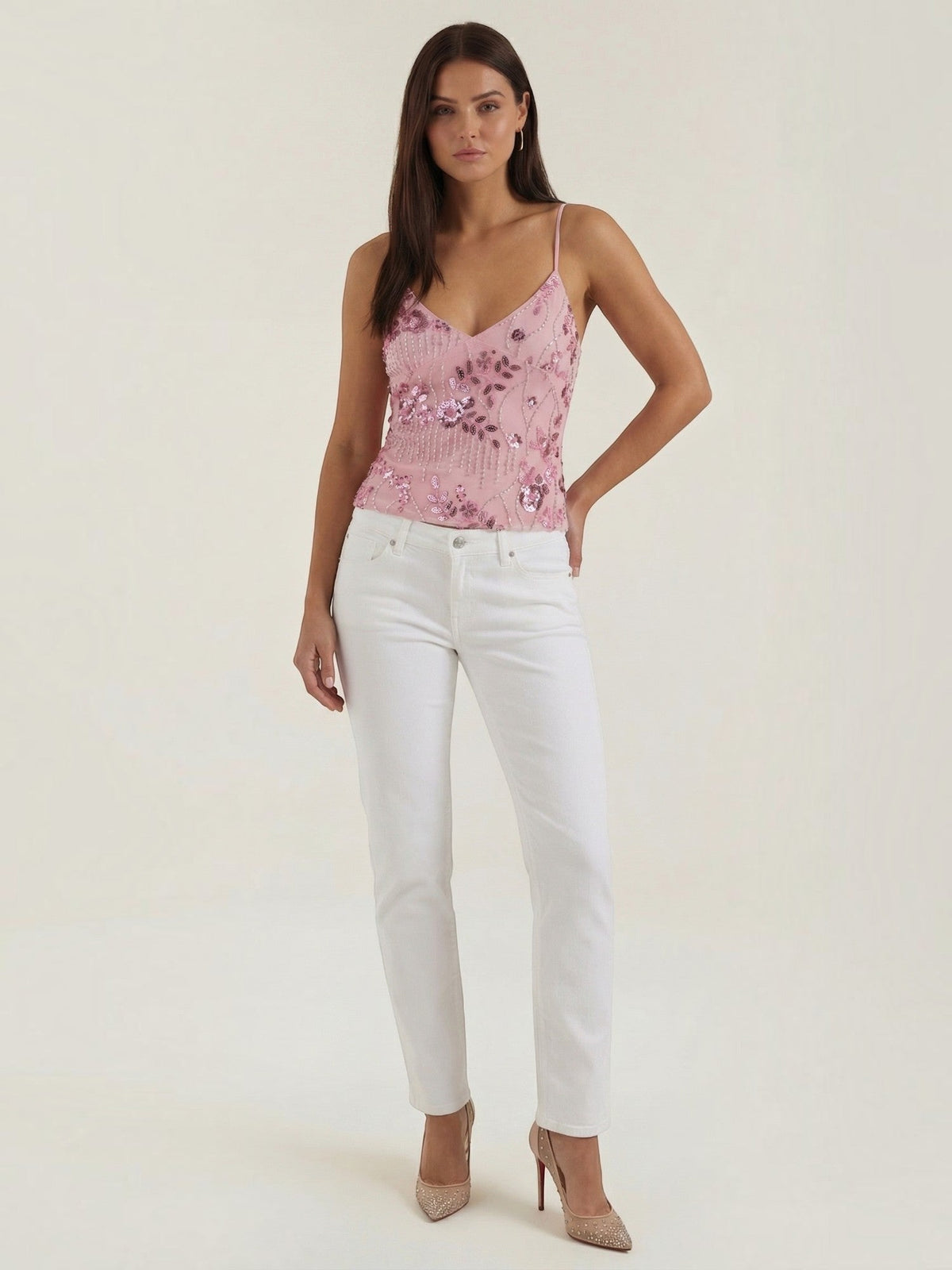 Dottie Top À Sequins Col V
