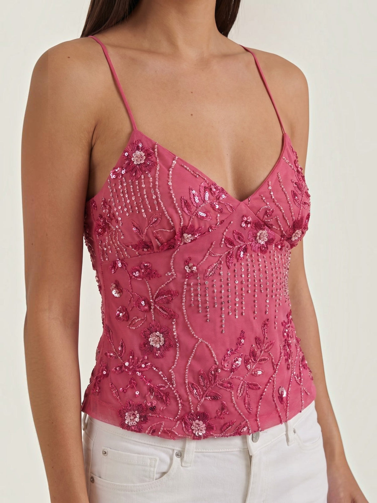 Dottie Top À Sequins Col V