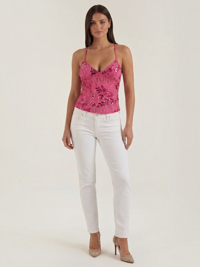Dottie Top À Sequins Col V