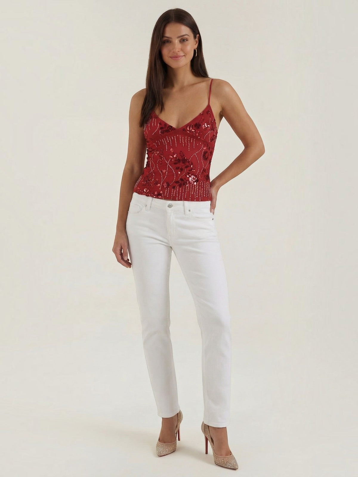 Dottie Top À Sequins Col V