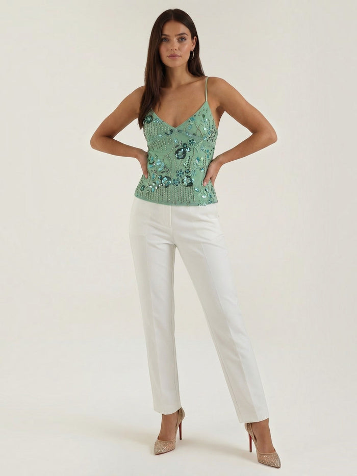 Dottie Top À Sequins Col V