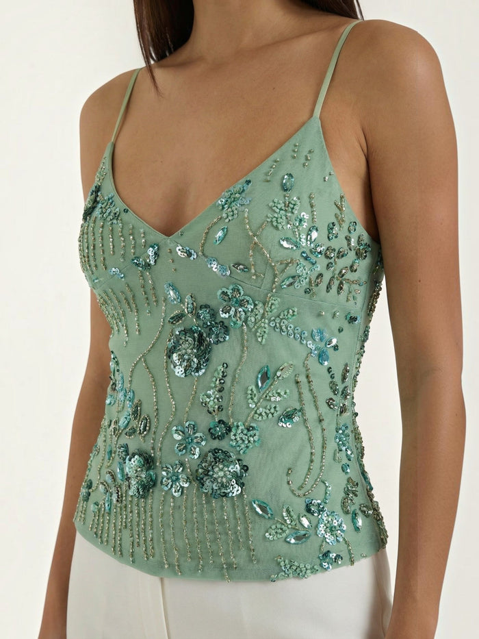 Dottie Top À Sequins Col V