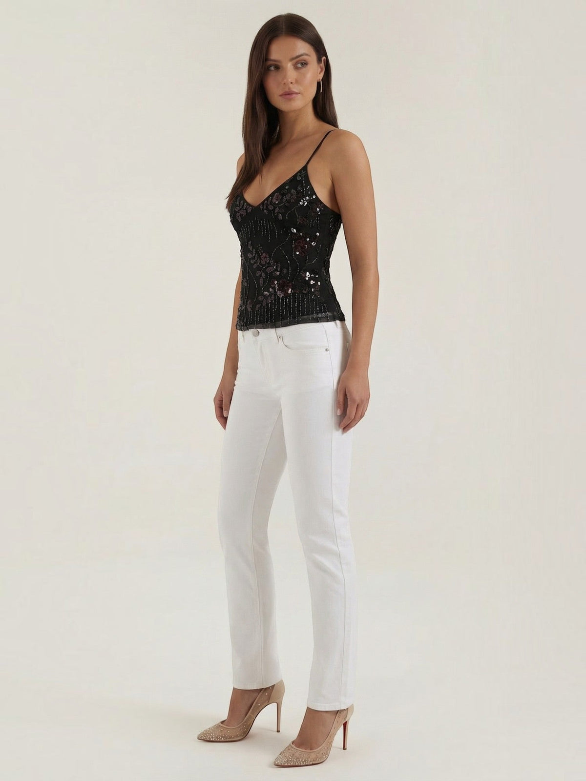 Dottie Top À Sequins Col V