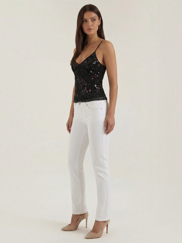 Dottie Top À Sequins Col V