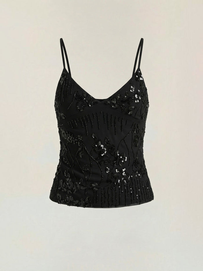 Dottie Top À Sequins Col V
