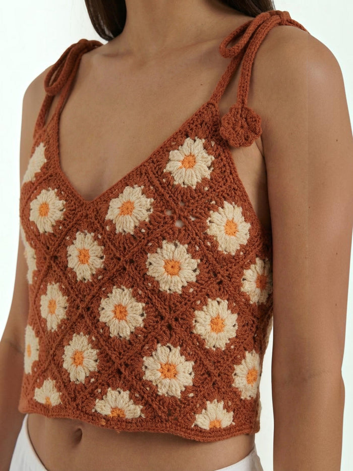 Gretchen Top Crochet À Imprimé Fleuri