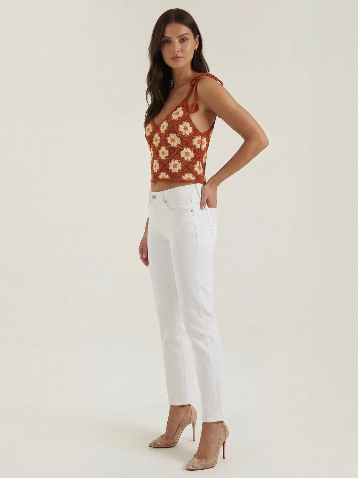 Gretchen Top Crochet À Imprimé Fleuri