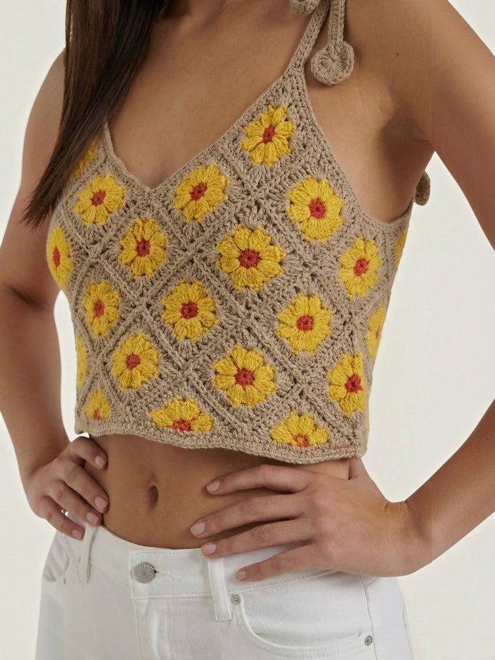 Gretchen Top Crochet À Imprimé Fleuri