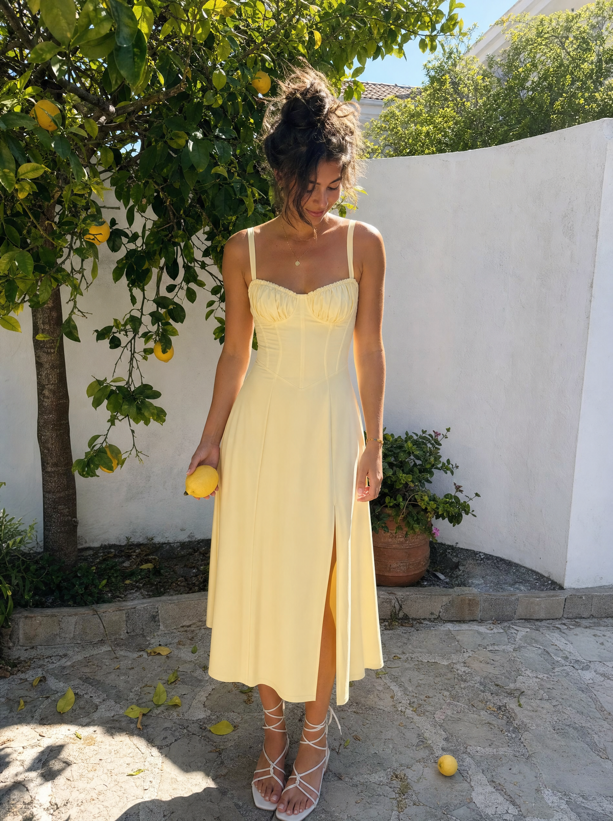 Jade Robe Midi À Lacets