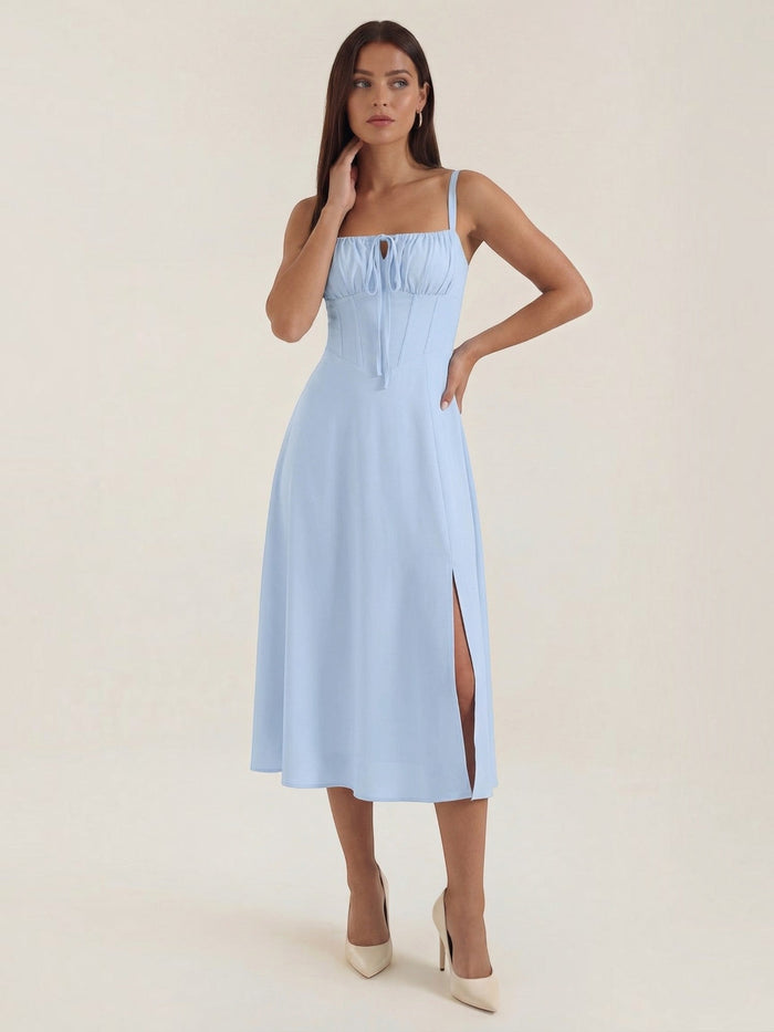 Jade Robe Midi À Lacets