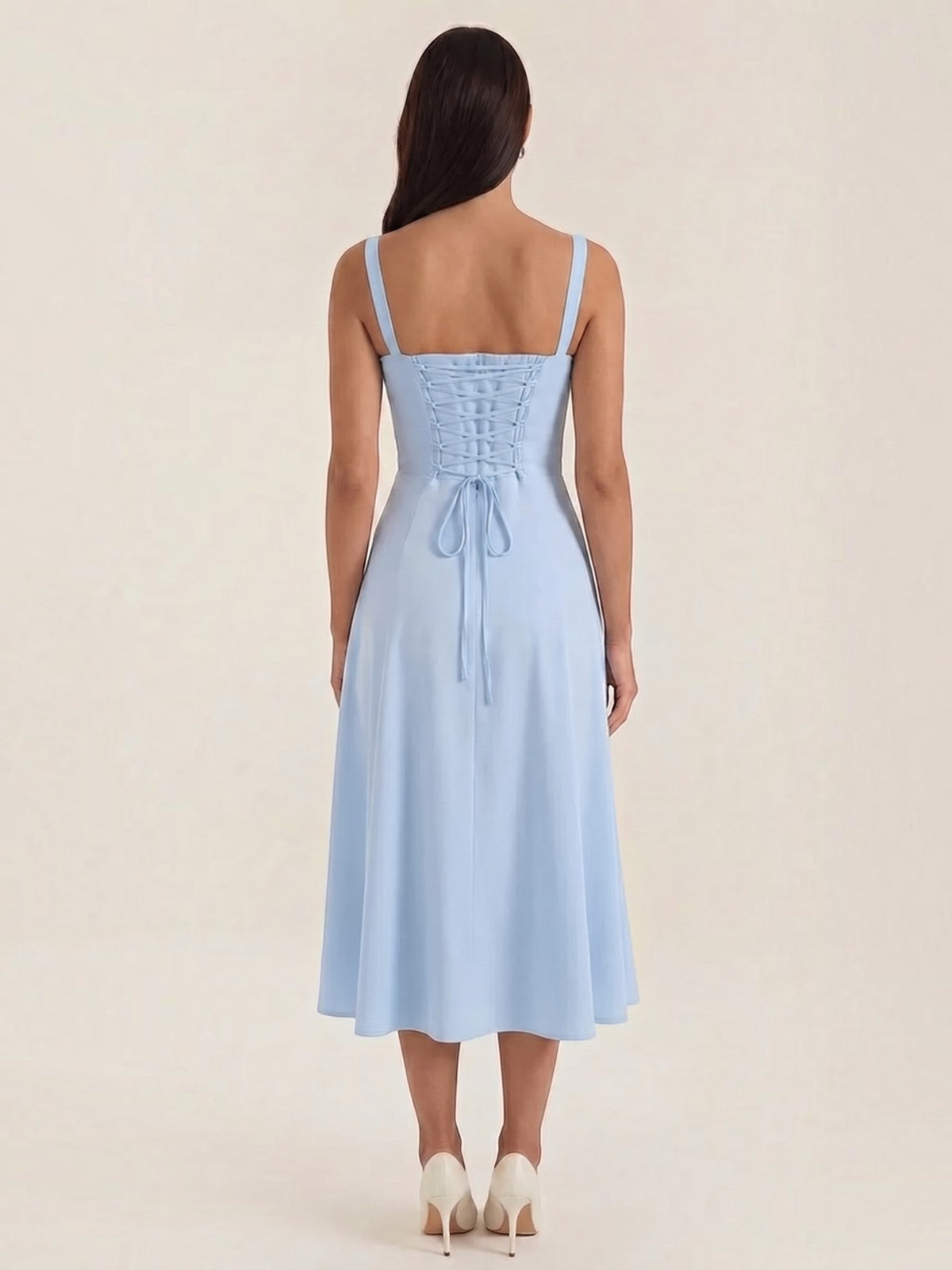 Jade Robe Midi À Lacets
