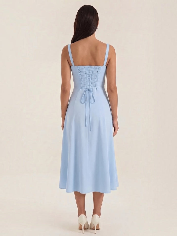 Jade Robe Midi À Lacets