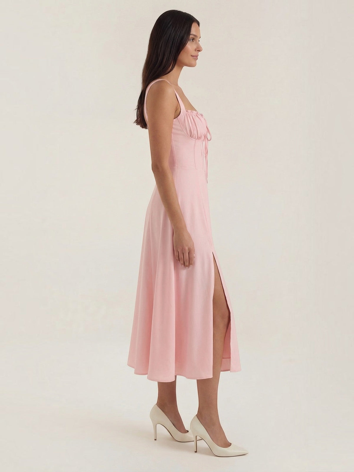Jade Robe Midi À Lacets