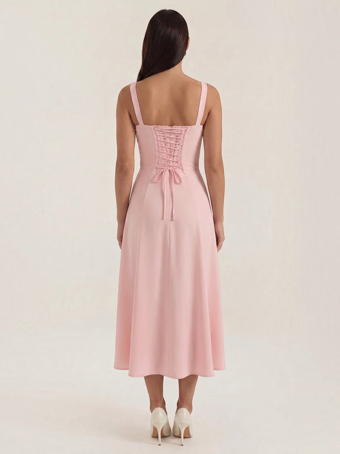 Jade Robe Midi À Lacets