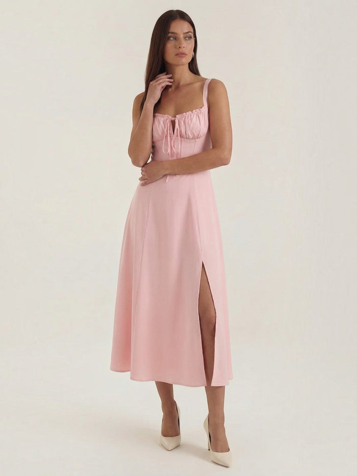Jade Robe Midi À Lacets