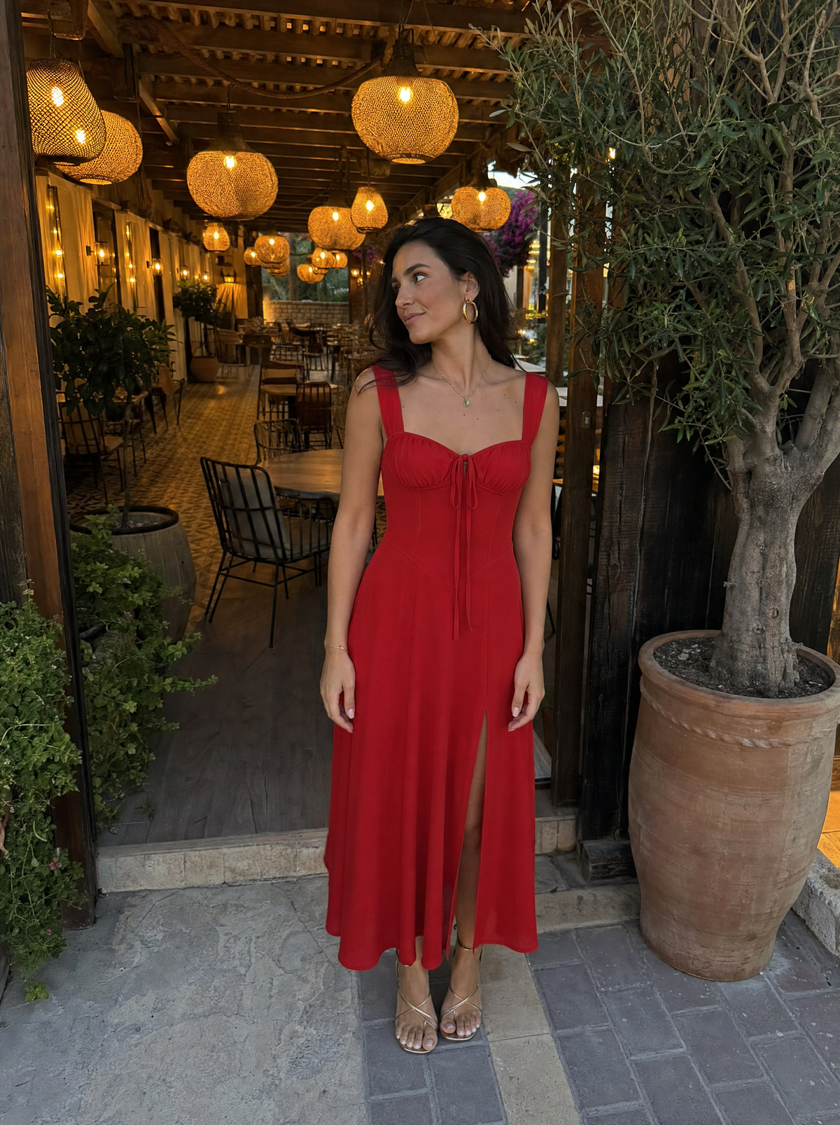 Jade Robe Midi À Lacets