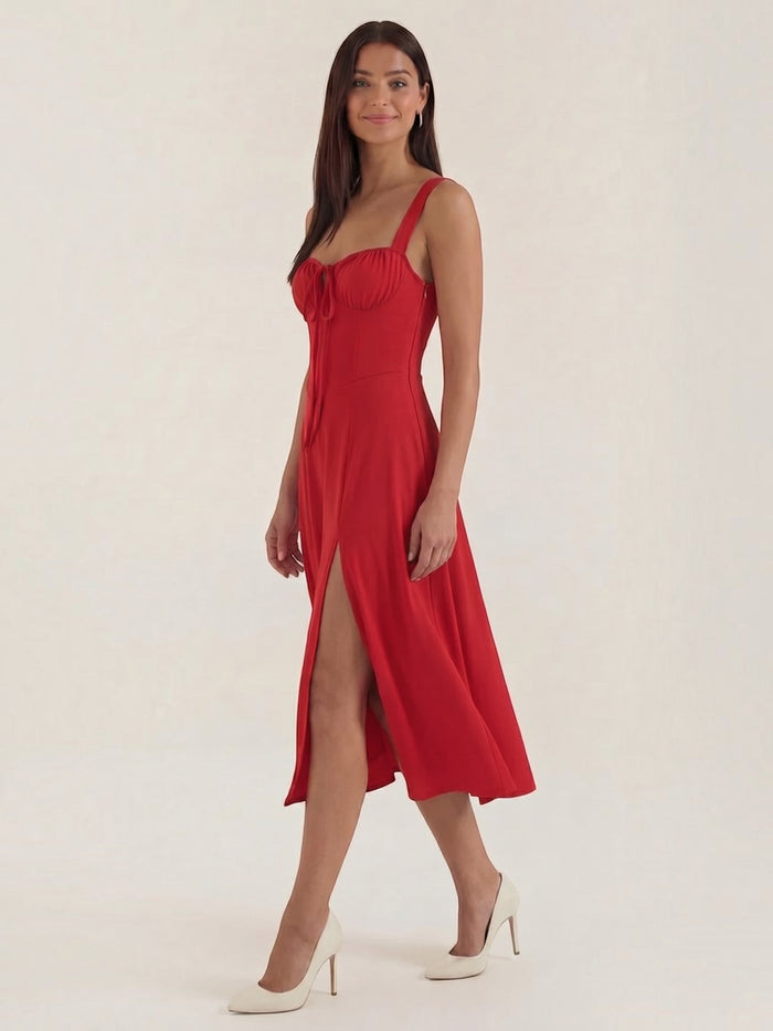 Jade Robe Midi À Lacets