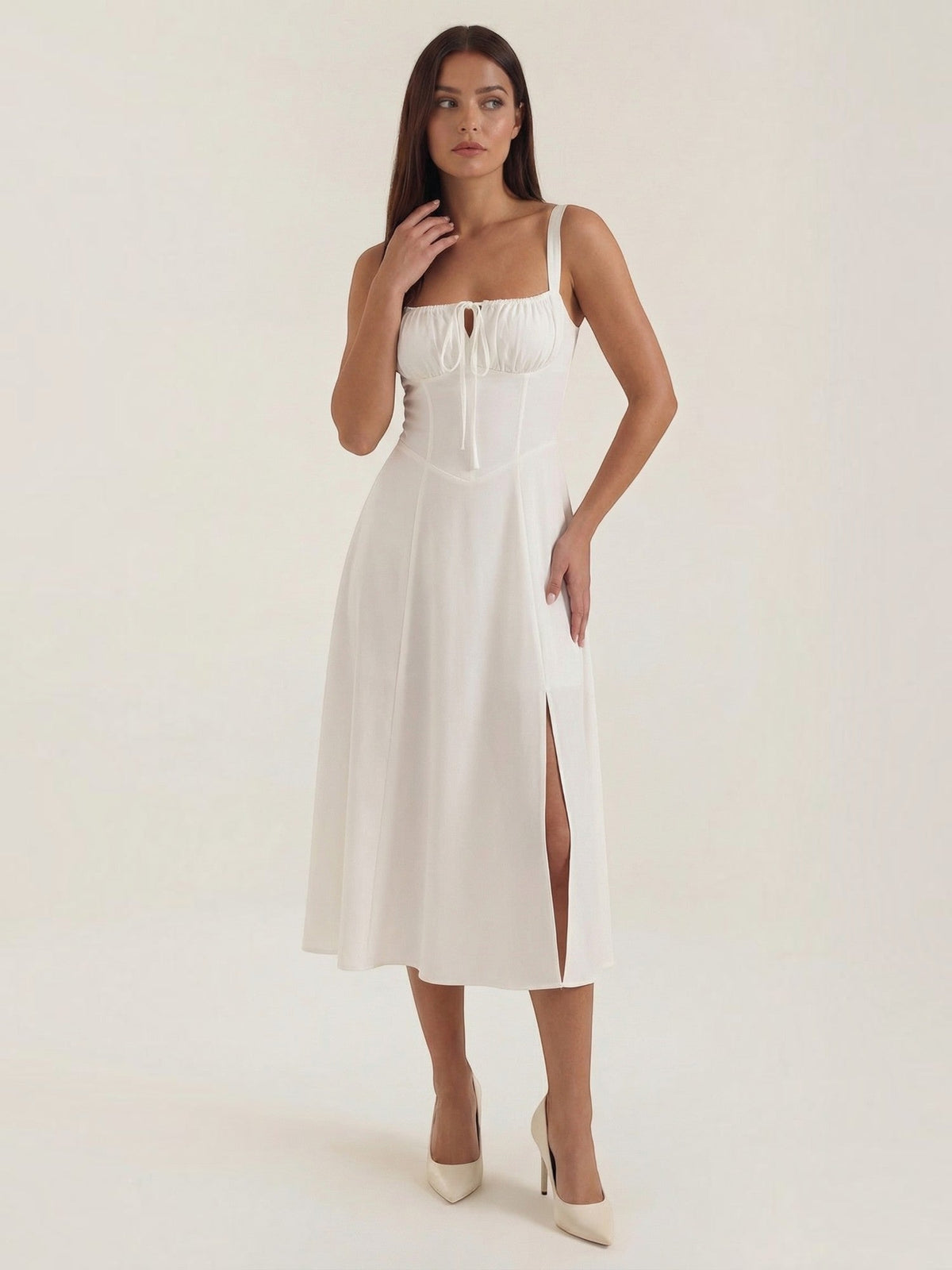 Jade Robe Midi À Lacets