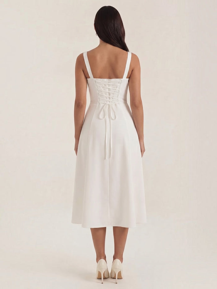 Jade Robe Midi À Lacets