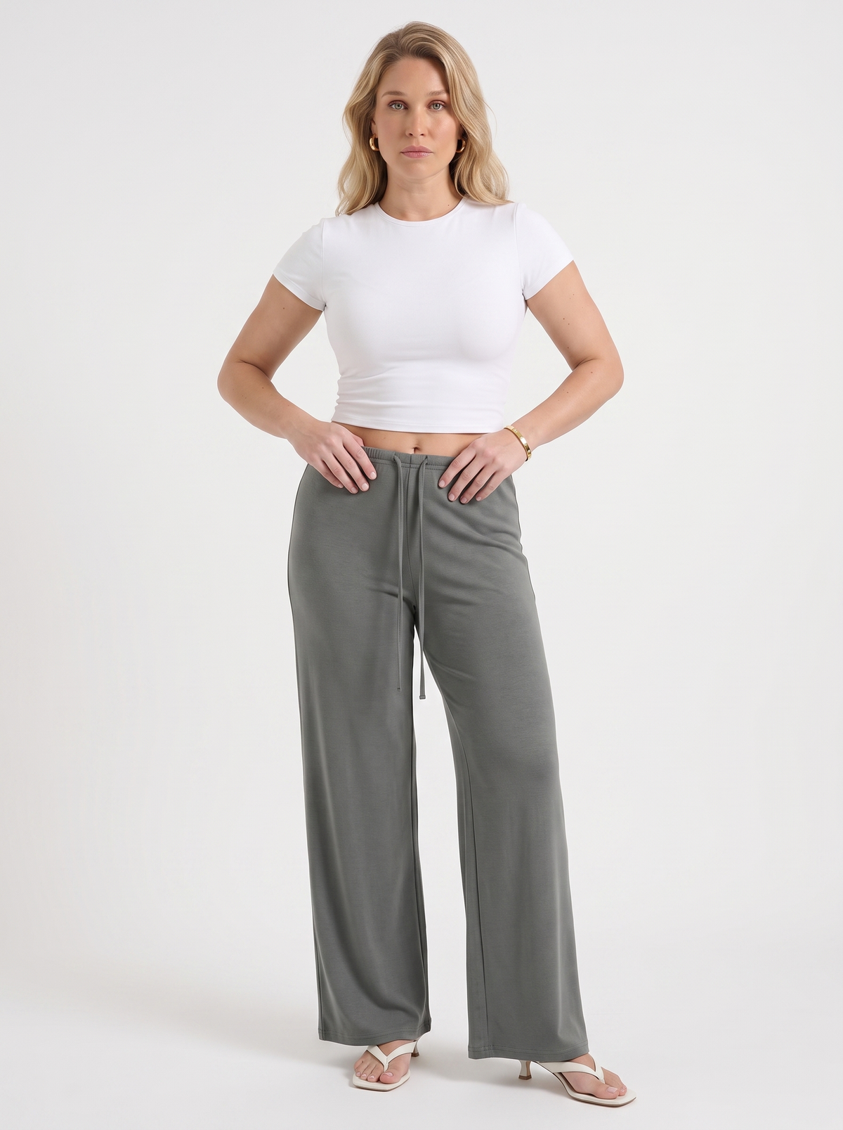 Kendra Pantalon Large À Cordon De Serrage